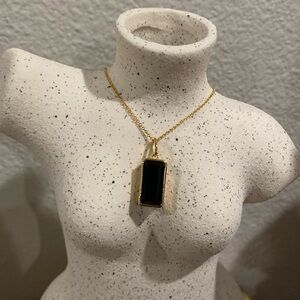 Black Onyx gold plated necklace